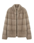 Legacy Mink Silver Blue stand-collar coat, transparent product view