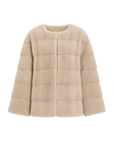 Legacy Mink Cream round-neck coat, transparent product view