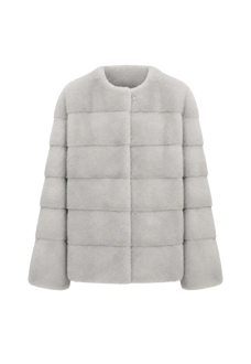 Legacy Mink Sapphire round-neck coat, transparent product view
