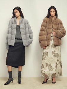 Legacy Mink Purple Label stand-collar coat color styling