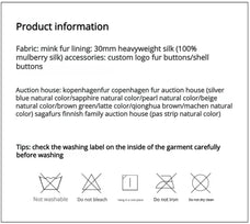 Legacy Mink Purple Label coat material and care information