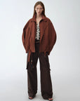 "Leisure First" Personalized three - dimensional large patch pocket straight wide - leg work trousers - variant_title