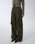 "Leisure First" Personalized three - dimensional large patch pocket straight wide - leg work trousers - variant_title
