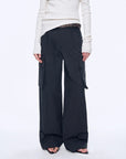 "Leisure First" Personalized three - dimensional large patch pocket straight wide - leg work trousers - variant_title