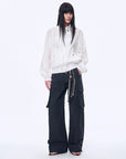 "Leisure First" Personalized three - dimensional large patch pocket straight wide - leg work trousers - variant_title