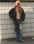 "Leopard Fantasy" Leopard Spot Print Reversible Drop Shoulder Hooded Custom Rabbit Fur Coat - variant_title