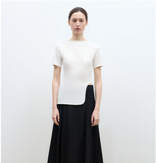 Letrans Women's Asymmetrical Hem T-Shirt - Short Sleeve Top “Architectural Principles” - variant_title