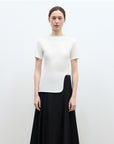 Letrans Women's Asymmetrical Hem T-Shirt - Short Sleeve Top “Architectural Principles” - variant_title