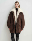 Letrans Women's Down Parka with Detachable Wool Collar & 90% Goose Down "Wilderness Poem" - variant_title