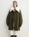 Letrans Women's Down Parka with Detachable Wool Collar & 90% Goose Down "Wilderness Poem" - variant_title