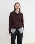 "Library Diary" Machine Washable Premium Wool Women's Polo Neck Loose Top - variant_title