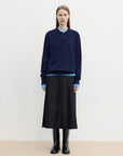 "Library Diary" Machine Washable Premium Wool Women's Polo Neck Loose Top - variant_title