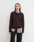 "Library Diary" Machine Washable Premium Wool Women's Polo Neck Loose Top - variant_title
