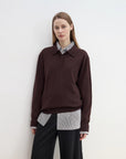 "Library Diary" Machine Washable Premium Wool Women's Polo Neck Loose Top - variant_title