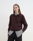 "Library Diary" Machine Washable Premium Wool Women's Polo Neck Loose Top - variant_title