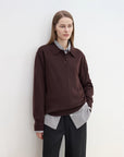 "Library Diary" Machine Washable Premium Wool Women's Polo Neck Loose Top - variant_title