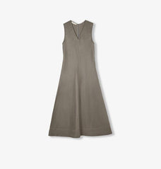 Lightweight and zero - pressure cupro linen textured anti - wrinkle V - neck sleeveless A - line dress - variant_title