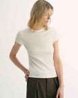 LINDIS wool mulberry silk classic short - sleeved round neck T-shirt for women - variant_title