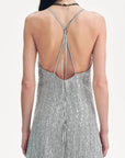 Linen Sequin Embroidery Dress Summer"Galaxy Trace" - variant_title