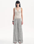 Linen Vertical Stripe Drape Wide Leg Casual Pants"Fashion Tension" - variant_title