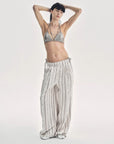 Linen Vertical Stripe Drape Wide Leg Casual Pants"Fashion Tension" - variant_title