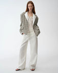 "London Diary"old money style contrasting lapel wool blazer - variant_title