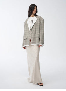 "London Diary"old money style contrasting lapel wool blazer - variant_title