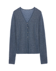 Firelady Fur Long Island Vacation blue V-neck wool blend cardigan transparent product image