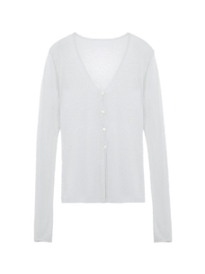Firelady Fur Long Island Vacation original white V-neck wool blend cardigan transparent product image