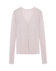 Firelady Fur Long Island Vacation pink V-neck wool blend cardigan transparent product image