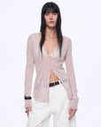 "Long Island Vacation" wool blend V - neck straight shoulder knitted cardigan spring - variant_title