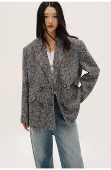 "Long Night Meteor" Limited Edition Italian Imported Yarn Fashionable Chanel Style Tweed Suit Jacket - variant_title