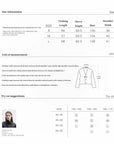 Long Nocturne fox fur coat size guide and measurements