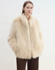 "Long Nocturne" imported fox fur retro short coat for women - variant_title