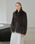 "Long Nocturne" imported fox fur retro short coat for women - variant_title