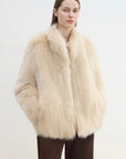"Long Nocturne" imported fox fur retro short coat for women - variant_title