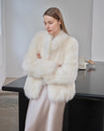 "Long Nocturne" imported fox fur retro short coat for women - variant_title