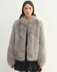 "Long Nocturne" imported fox fur retro short coat for women - variant_title
