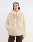 "Long Nocturne" imported fox fur retro short coat for women - variant_title