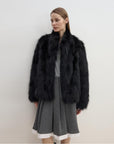 "Long Nocturne" imported fox fur retro short coat for women - variant_title