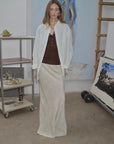 Loose casual standing straight silhouette deconstructed waist shirt “Moonlight Vermilion” - variant_title