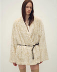 Loose - fitting two - tone gradient - dyed long woven Rex rabbit fur coat "Artistic Weaving" - variant_title