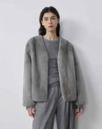 Louvre II Imported Simple Whole Mink Short Coat - variant_title