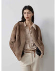 Louvre II Imported Simple Whole Mink Short Coat - variant_title