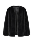 Fireladyfur Louvre Elf Gray mink V-neck jacket front cutout