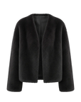 Louvre II Blackglama sable mink short coat, transparent front product view