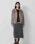 Louvre II Silverblue mink short coat full-length styling