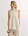 Luxury mulberry silk wrinkle - resistant small high collar A - line sleeveless top vest for women - variant_title
