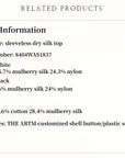Luxury mulberry silk wrinkle - resistant small high collar A - line sleeveless top vest for women - variant_title