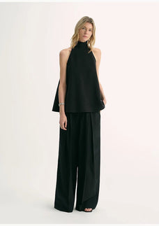 Luxury mulberry silk wrinkle - resistant small high collar A - line sleeveless top vest for women - variant_title